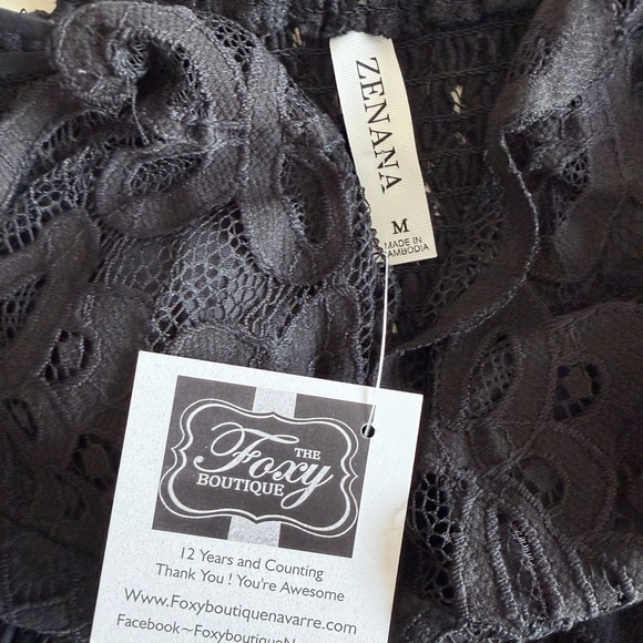 Zenana Outfitters Black Lace Crochet Cami - Picture 6 of 7